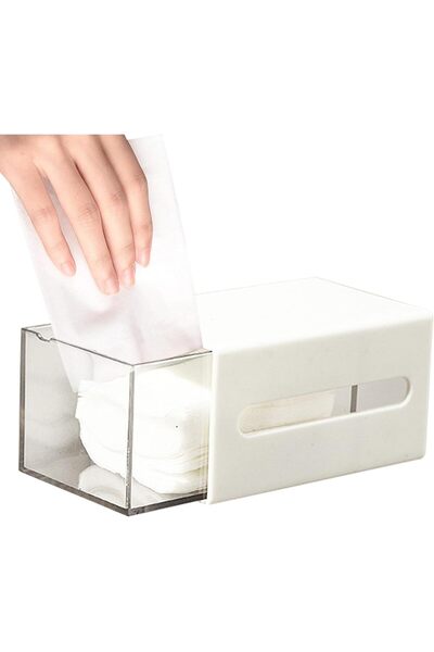 STARSTAR 2-Piece Cotton Swab Storage Box | Double-Sided Self-Adhesive Storage...