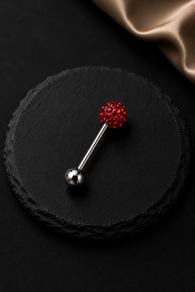 Sinsemilla Jewelry Kırmızı Sambala Toplu 316L Çelik Dil Piercing