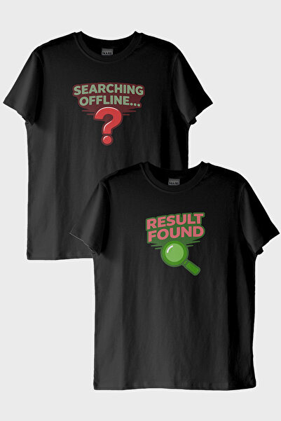 lofux Searching Offline Black T-Shirt