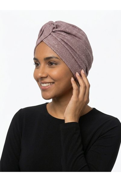 elysianfidan Cotton Faded Rose Patterned Draped Front with Agraf Detail Stylish and Comfortable Hijab Bonnet
