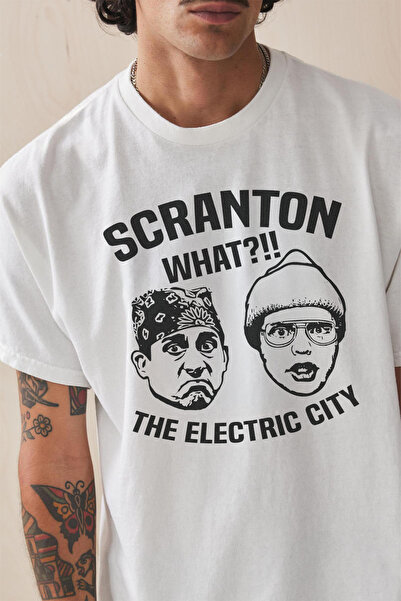 Tee&more. Unisex Oversize Scranton the Electric City Printed Premium T-Shirt