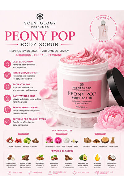 Scentology Doctor of perfums Scentology Peony Pop Luxury Body Scrub 300g – No...