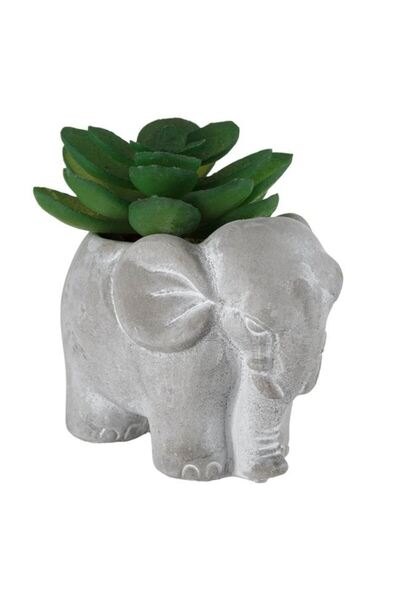 BAMI NETWORK Ghiveci Etnic Elefant cu Planta Artificiala, Decor Exotic