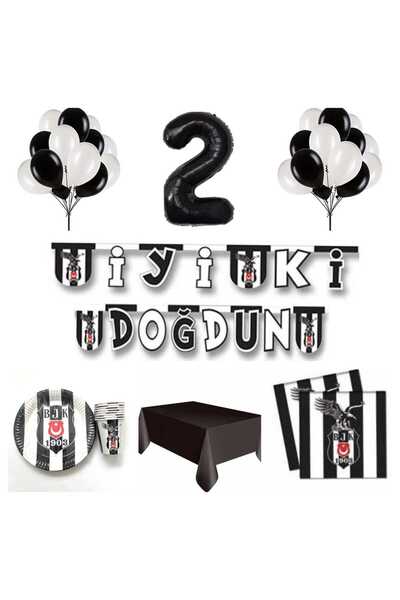 Mini Parti Mini Party Store Black and White Birthday Set