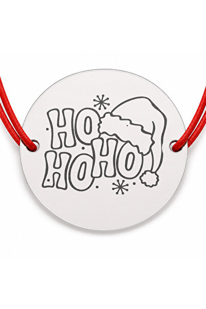 Simoshop Brățară argint 925 cu bănuț mesaj Ho Ho Ho și căciulă de Moș Crăciun...