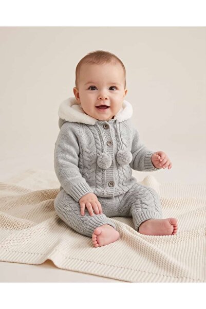 Nipperland Unisex 100% Knitwear Pompom Jumpsuit