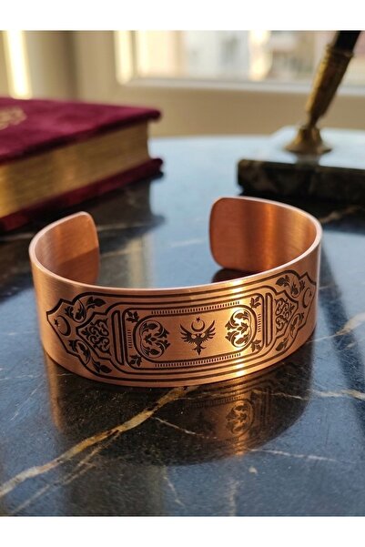 Meneva Aksesuar Special Design Adjustable Pure Copper Bracelet with Moon Star...