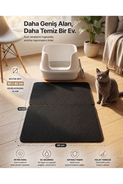 moffi Büyük Boy Kedi Kumu Paspası