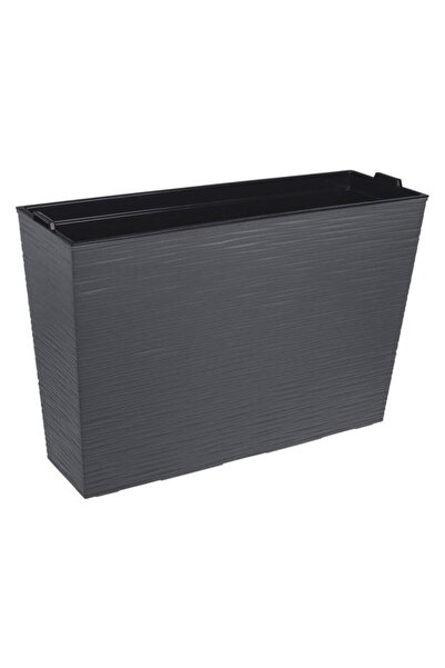 BAMI NETWORK Jardiniera inalta cu recipient interior plastic antracit 55x18x36cm