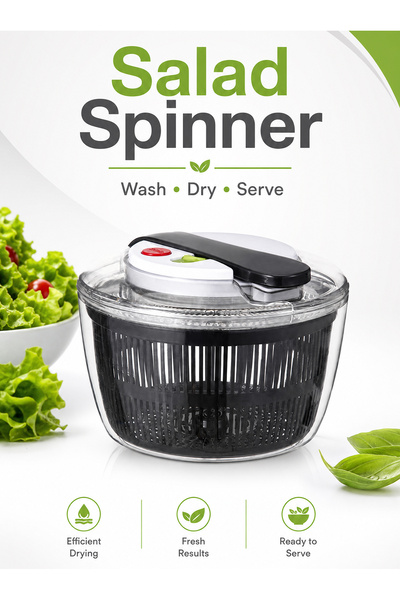 Bayt Aura Manual Pump Salad Spinner with Stop Button and Large Capacity Colan...