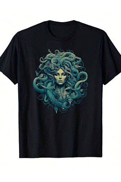 25W Men's T-Shirt Retro Medusa With Serpent Hair Gaze, Soft Breathable Fabric...