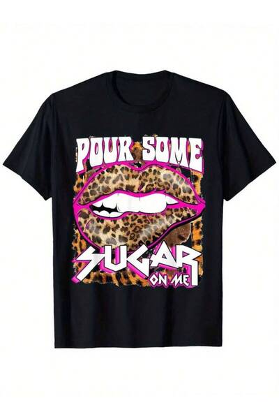 k222 Funny Leopard Hot Pink Lips Valentine Suitable For Mens & Womens Outdoor...