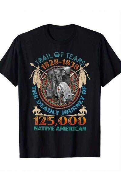 29CUN تي شيرت Trail Of Tears مصنوع من القطن بنسبة 100%، تي شيرت كاجوال بتصميم...