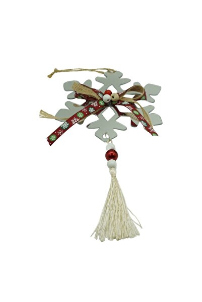 Rao Ornament Brad, Fulg de Nea, Argintiu, Lucios, 14*26cm, Acril, Interior/ E...