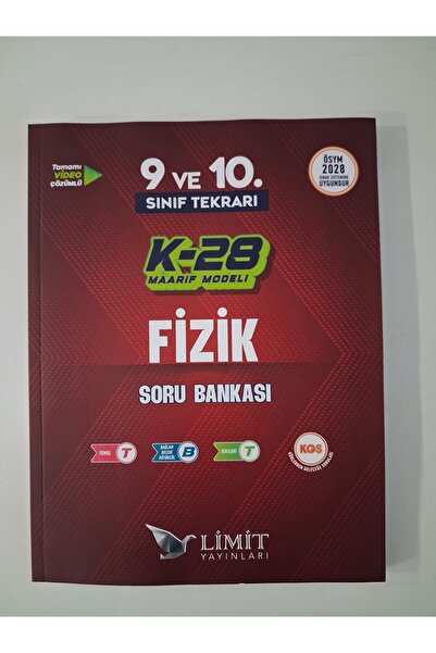 Limit Yayınları TYT FİZİK SORU BANKASI 9. VE 10.SINIF TEKRARI K-28 MAARİF MODELİ