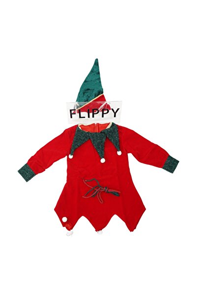 Rao Costum Craciun pentru Fetite, Spiridus, Rosu, 4 - 6 Ani, Catifea