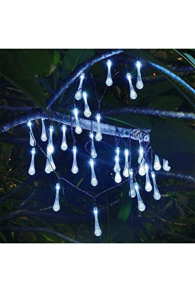 Rao Christmas Installation, Solar Droplet Type, 50 LEDs, 9.5 Meters, Cool Whi...