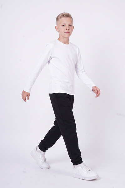 panios kids Erkek Çocuk 3'lü Süprem Bisiklet Yaka Uzun Kollu Basic Alt - Üst Takım