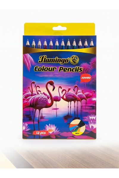 Flamingo Colour Pencils Jumbo | Pack of 12 Pcs