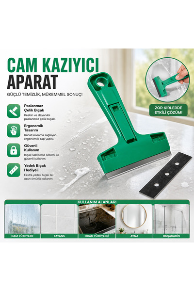 Femy PLASTİK CAM KAZIMA APARATI JİLETLİ TAKIM