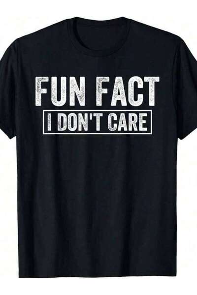NOURAM Fun Fact I Don't Care Funny Saying Sarcastic Adult Humor T-Shirt