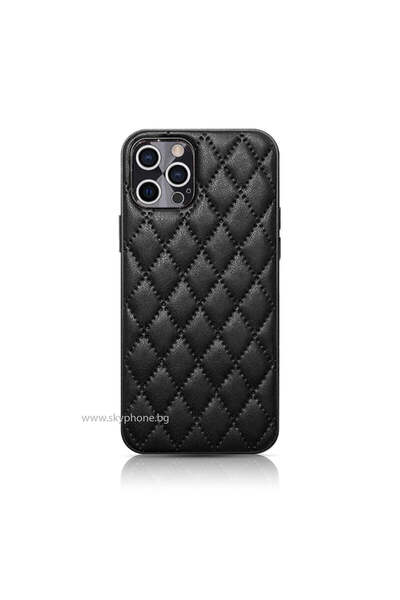 OEM Husă compatibilă cu iPhone 11 Pro, piele sintetică, Alb - Negru