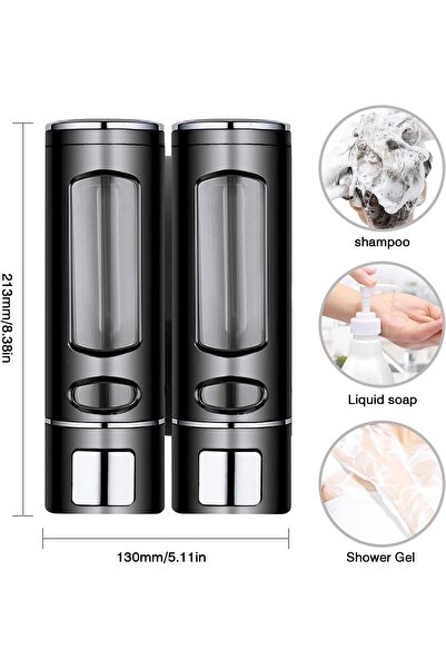 STARSTAR 400ml Double-wall Mount Shower Gel Dispenser, Plastic Bathroom Stora...