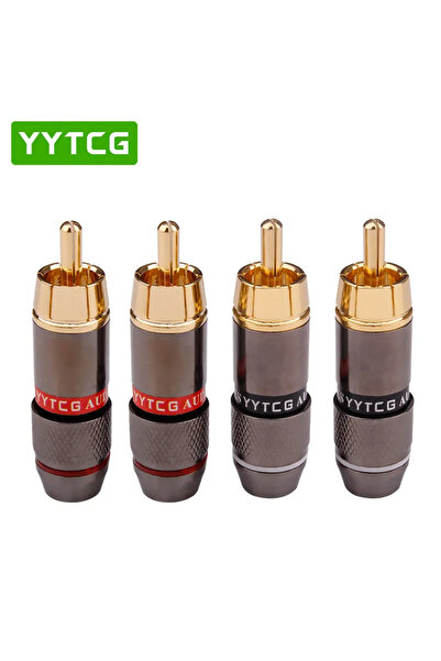 Choice 4pcs YYTCG-RCA audio connector, Gold plated connector, Lotus head vide...