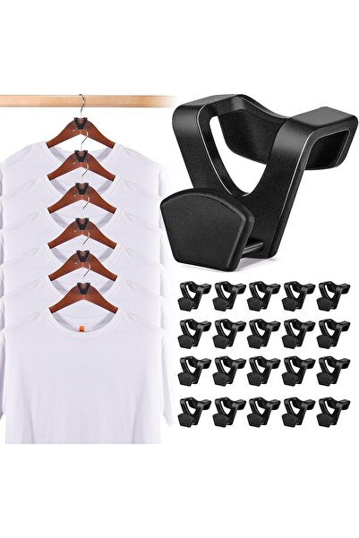 STARSTAR 60-pack of coat hanger hooks, black coat hanger connecting hooks, he...