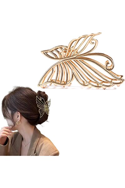 STARSTAR Large gold-plated metal claw hair clip for women, featuring an elega...