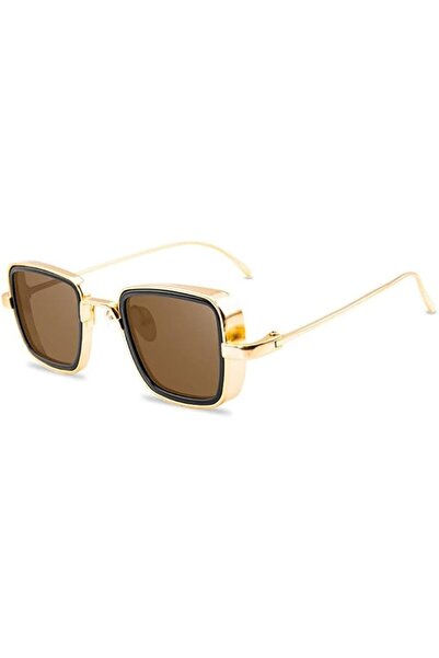 STARSTAR Women's sunglasses, men's square sunglasses, retro style, gold