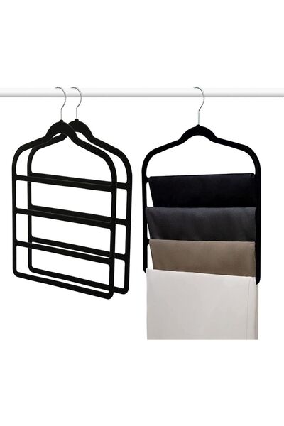 STARSTAR A set of 3 non-slip velvet hangers, suitable for trousers, jeans, sc...