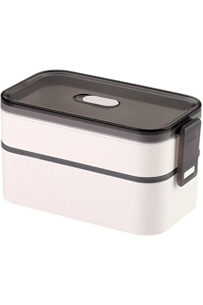 STARSTAR Lunch box, microwave and dishwasher safe, leak-proof, white double-l...