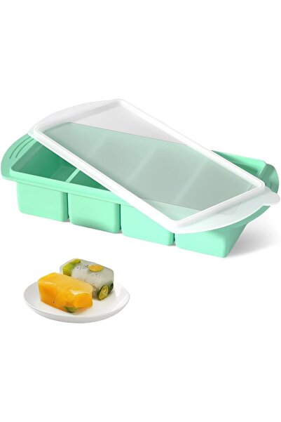 STARSTAR 250ml silicone freezer tray, ice cube tray w/lid, silicone soup mold...