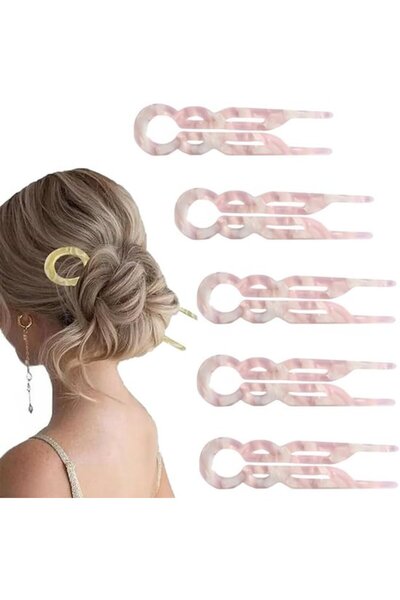 STARSTAR hair clips, Pink, Fish-shaped hair clip, Magic hair clip, U-shaped h...