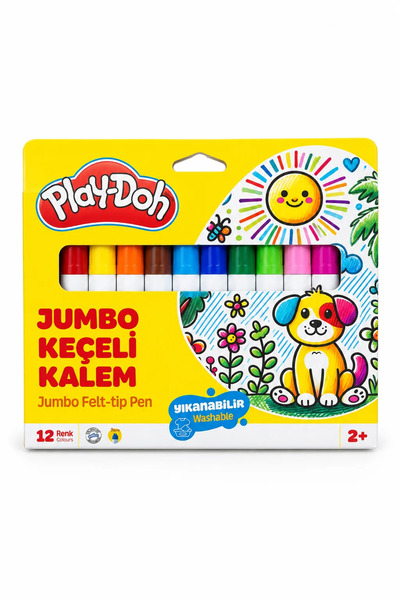 Play Doh Play-Doh 12 Color Jumbo Felt Tip Pens |   Washable Vibrant Color Pai...