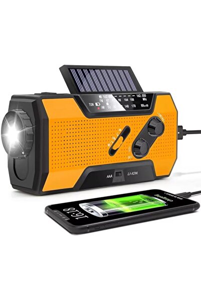 STARSTAR Multifunctional emergency solar radio with crank, 3000mAh AM/FM weat...