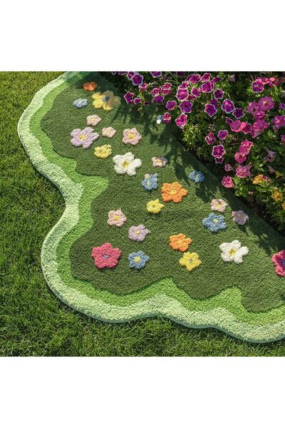 STARSTAR Moss Leaf Bathroom Rug, Non-slip 3D Moss Rug, Washable, Absorbent, S...