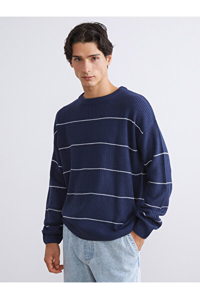 LC Waikiki Crew Neck Striped Men's Knitwear Sweater