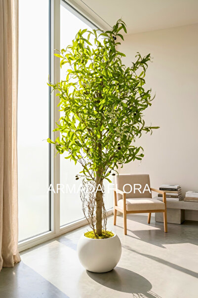 Armada Flora 150 cm Yapay Zeytin Ağacı - 27x33 cm Küre Saksılı