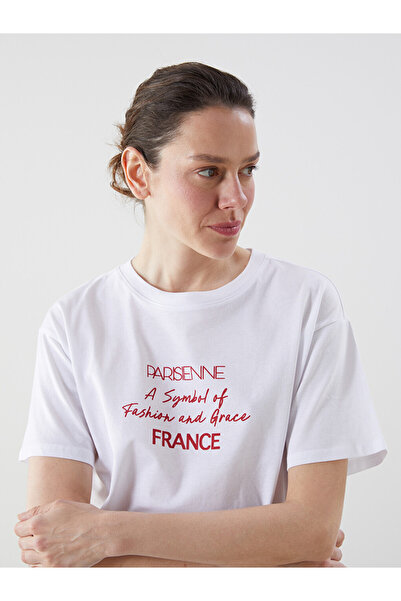 LC Waikiki Crew Neck France Printed Women's T-Shirt