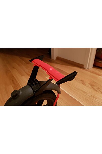 GİT3D Elektrikli Scooter Uyumlu Spor Arka Spoiler (Rüzgarlık) - Kırmızı & Siy...