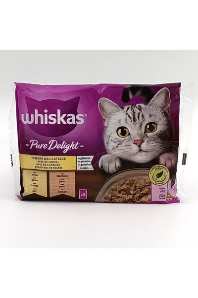 Whiskas Pouch, Whiskas, 4 X 85 g Poultry Selections in Aspic