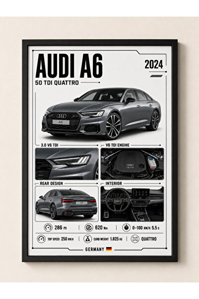 Miutic Print Studio Tablou decorativ auto Audi A6 Sedan 50 TDI quattro cu spe...