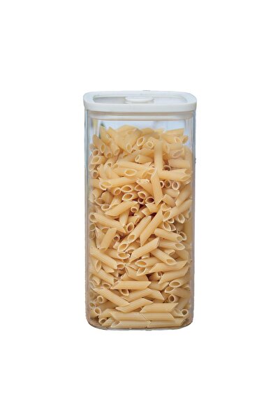 MİEN 1500 ML Borosilikat Cam Krem Silikon Vakum Kapaklı Saklama Kavanozu Kare...