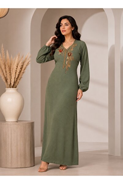 ninex Jalabiya For Women with Rich Embroidery and Premium Rhinestone