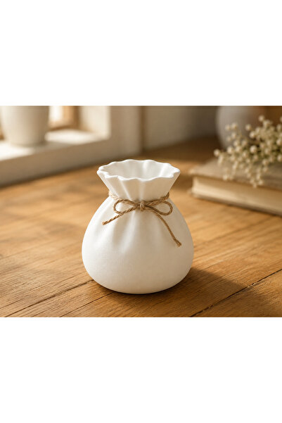 prime country Vază decorativă din plastic cu design tip săculeț cu șnur – Vaz...