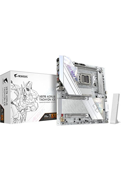 Gigabyte X870 A Tachyon Ice AMD AM5 E-ATX Gaming (Oyuncu) Anakart