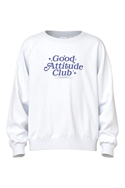 Name it Μπλούζα φούτερ εποχιακό κορίτσι "Good Attitude Club" λευκό