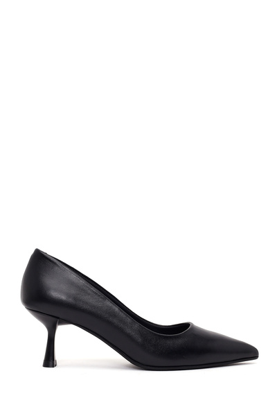 Derimod Women's Black Thin Heeled Leather Stiletto Af200020Dv